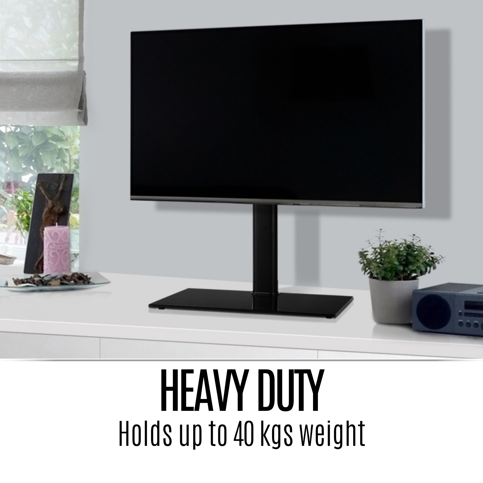 Table Top TV Stand Mount Bracket Swivel Solid Base Multi Viewing