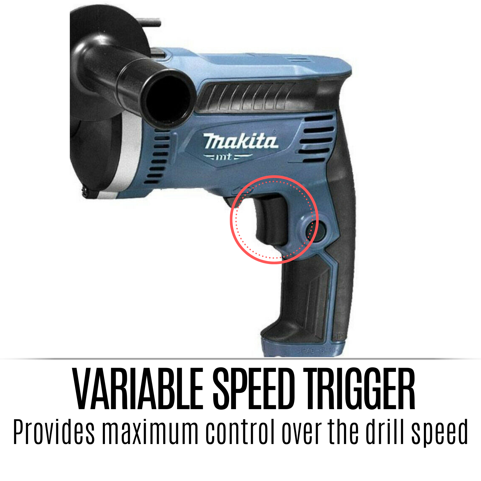 Makita Electric Hammer Drill Keyless Chuck 13mm Powerful Motor Max