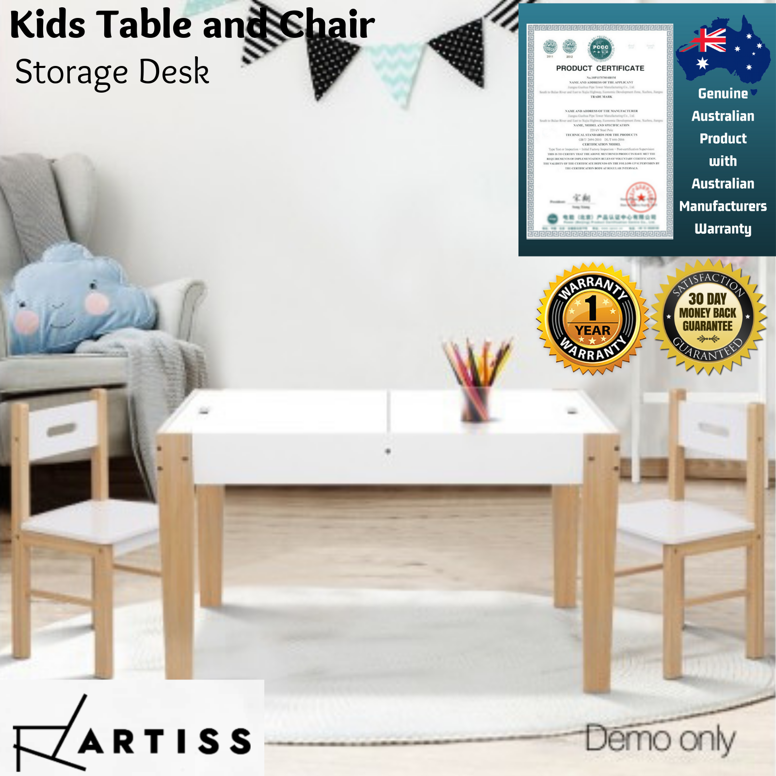 Artiss kids table clearance and chairs