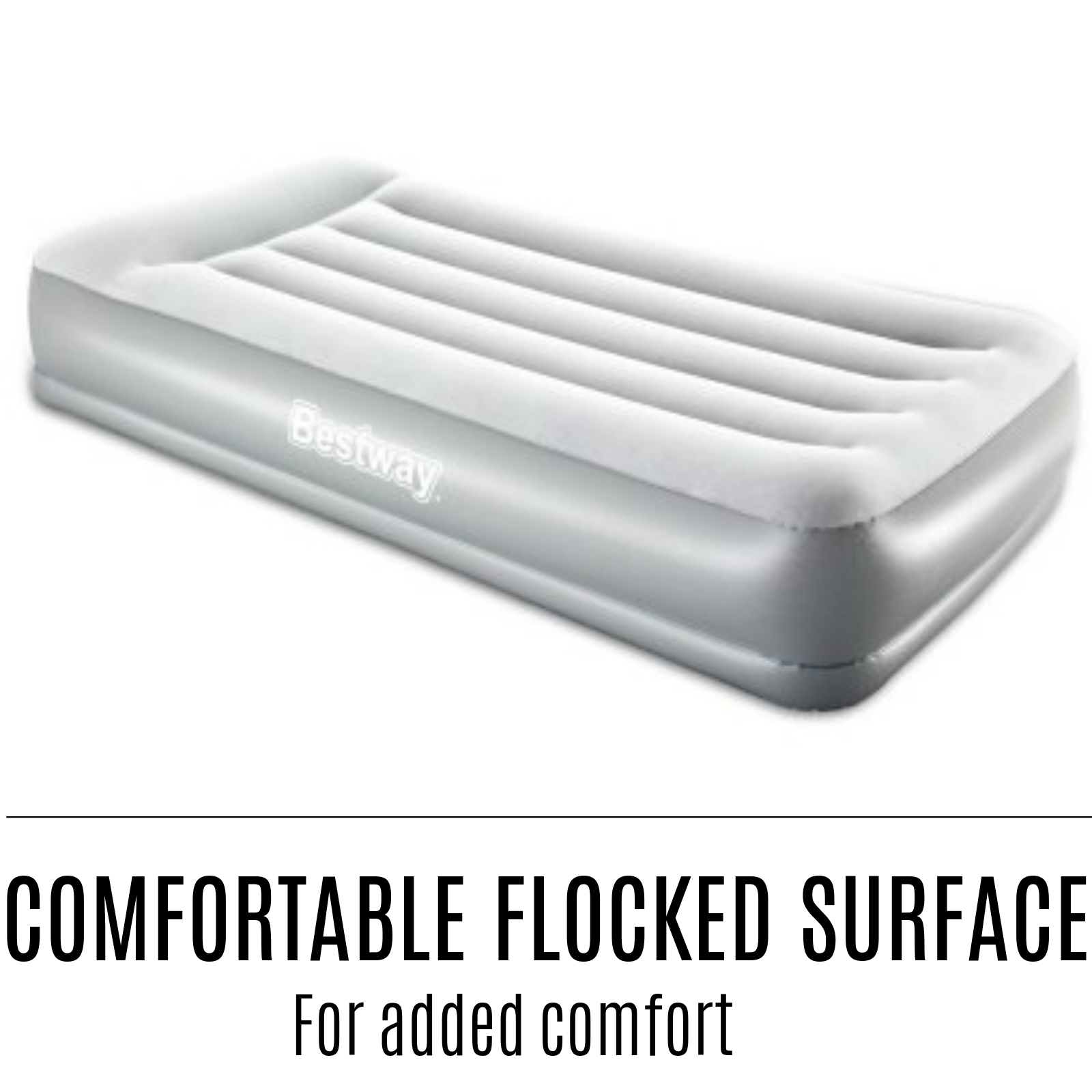 Bestway Inflatable Single Air Bed Home Blow Up Mattress w/ Builtin