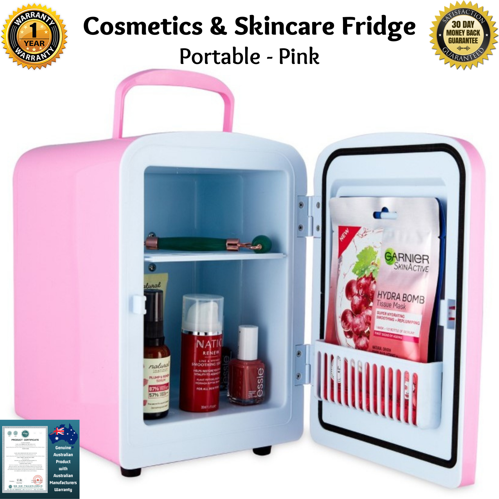 Cosmetics And Skincare Fridge Miniature Design Built In Handle Portable Pink New Ebay