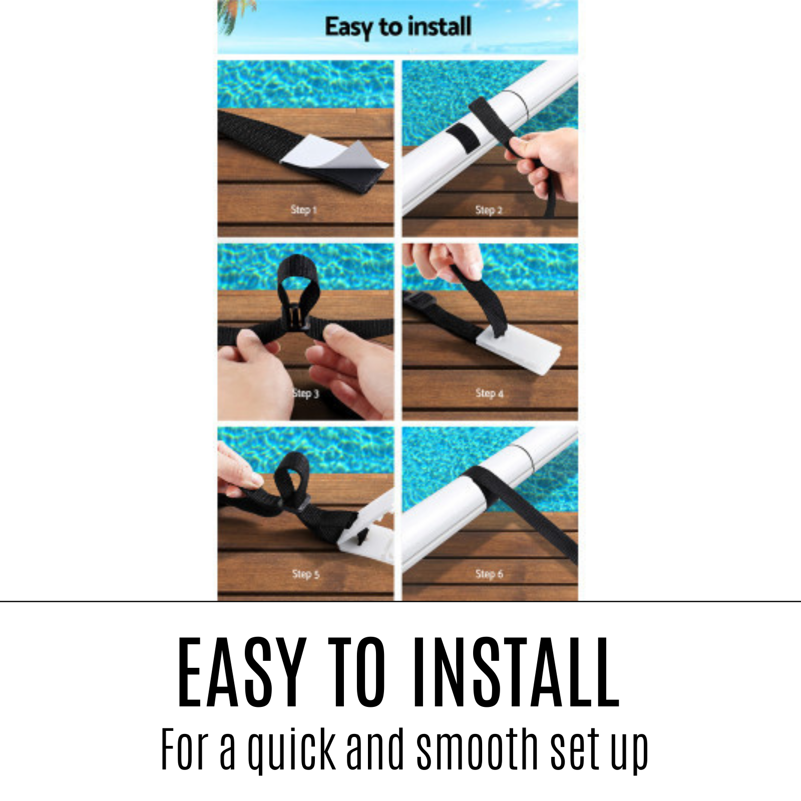 Pool Cover Blanket Reel Clips REPLACEMENT STRAPS Solar Cover Attachment