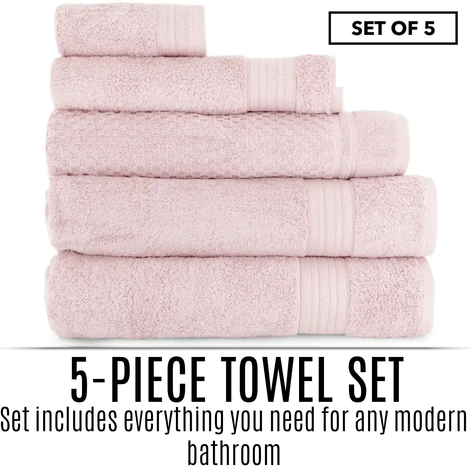 Egyptian Cotton 5-Piece Towel Set