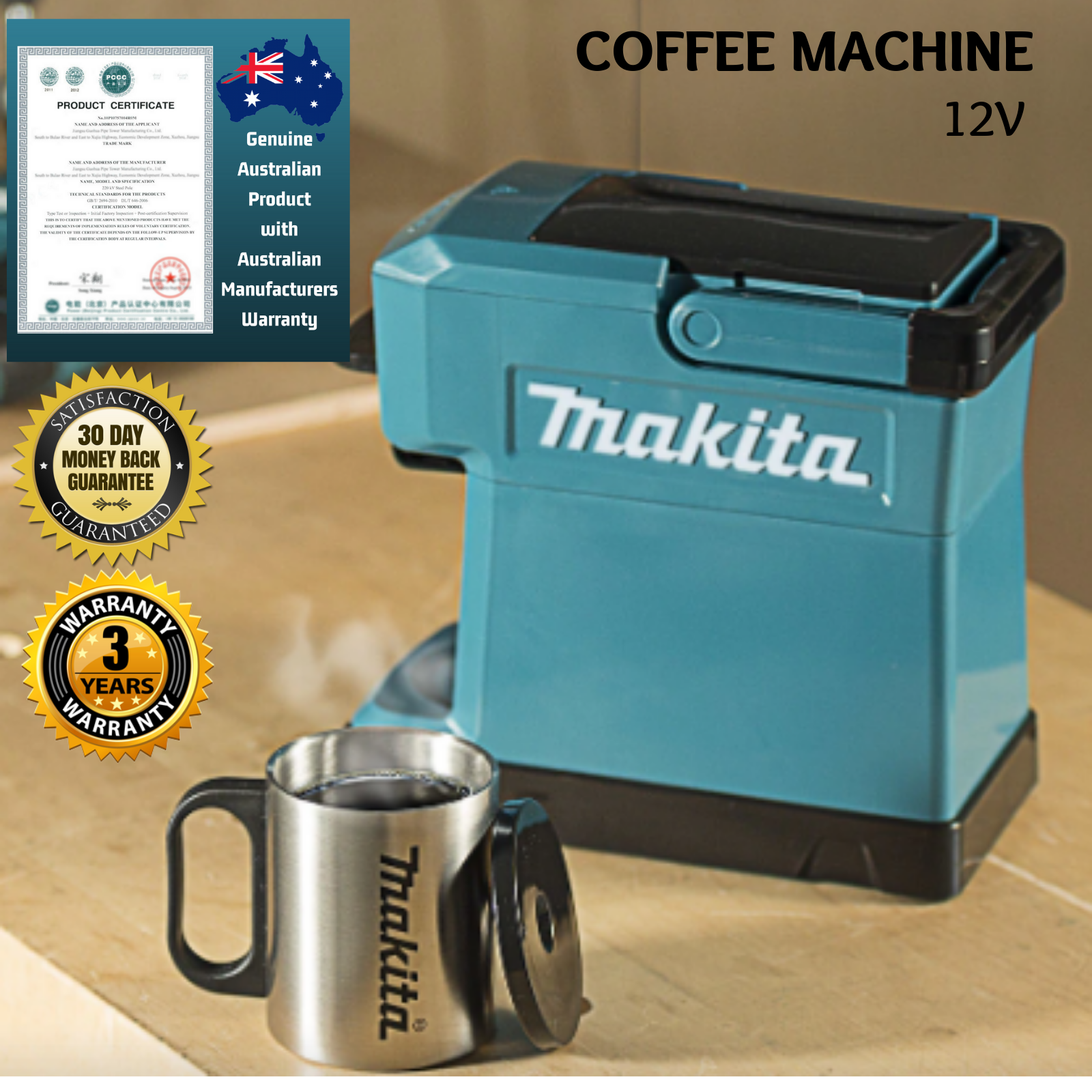 Makita 300W Coffee Machine with Sealed Dedicated Cup 12V MAX 18V SKIN
